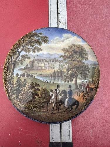 Antique prattware pot lid - antique,