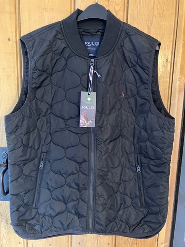 Mens joules black large gilet - mens,