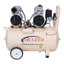 ORAZIOⓇ  Silent Type Oilless Air Compressor 50L 2 Motors Garage Workshop Clinic