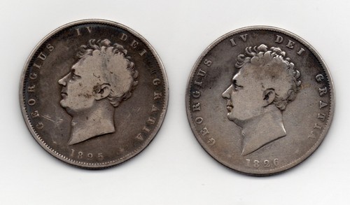 1825 and 1826 - half, crowns