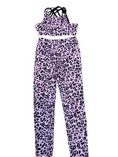 Leopards Printed Crop Top With Leggings, 9-10y