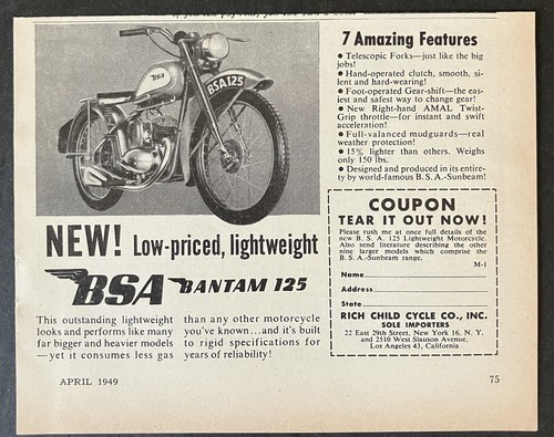 1949 bsa bantam - 1949, motorcycle