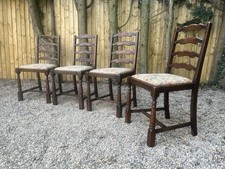 Vintage Oak Ladder Back Floral