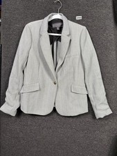 Fenn Wright Manson Studio Blazer Womens Large Gray Textured Single Button Office