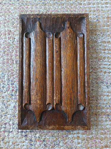 Antique carved oak linenfold - oak,