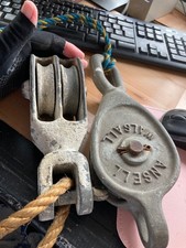 Vintage ANSELL WALSALL Rope Pulley 2¼ inch Rope + similar 2 rope pulley PROPS?