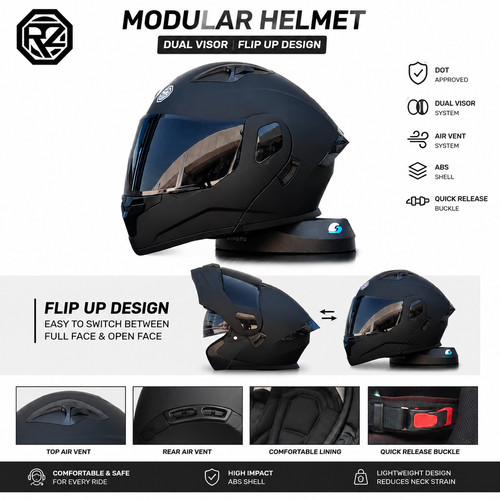 Modular motorcycle helmet - modular,