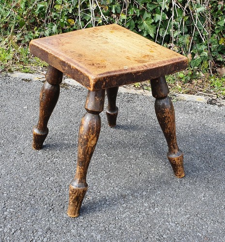 Small antique milking stool - milking,