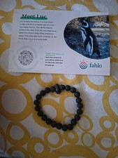 Fahlo Black Lava Stone Penguin Bracelet