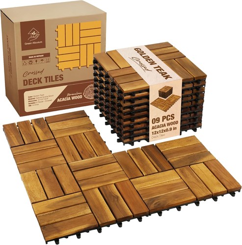 Wood interlocking deck tiles - wood,