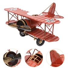 Metal Biplane Model Vintage