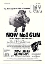 (AAB2) ADVERT 11X8" DEVILBISS AEROGRAPH JGA SPRAY GUN