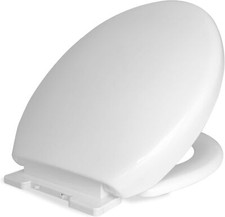 Mass Dynamic White Toilet Seat with Soft Close Quick Release for Easy Cleaning