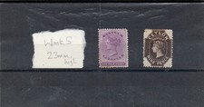 Ceylon Victoria perf, 2 stamps watermark 5, tall