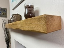 Rustic oak fireplace mantel - oak,