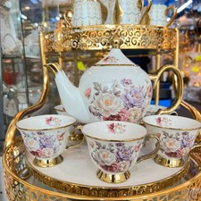 Floral Tea Set 6 Cups with