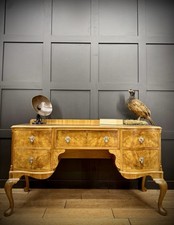 Vintage Maple & Co Queen Anne Style Burr Maple Desk – Circa 1930s Stunning!