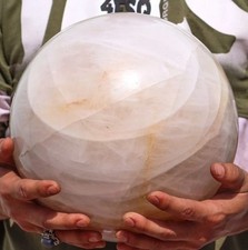 Customised Your Large White Petalite Quartz Sphere: Chakra Healing Crystal Decor
