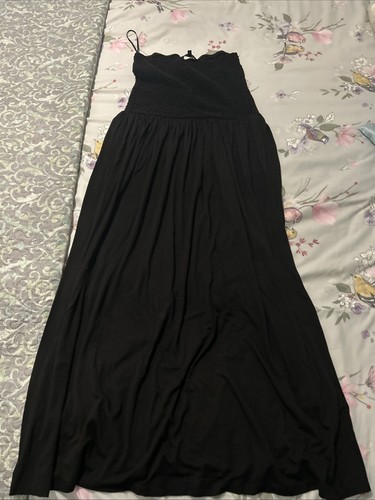 Peacocks black maxi dress boob - black,