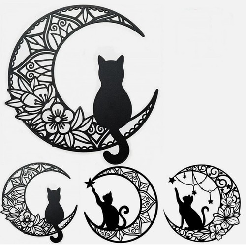 Metal black cat - cat, decor