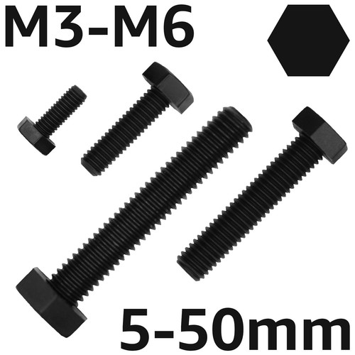 Black nylon pa66 hex head - black,