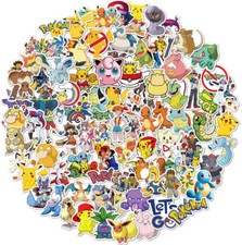 100 Pokemon Laptop Home Wall Window Kids Bedroom Fridge Stickers Pikachu UK NEW