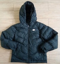 Nike Boys Hooded Puffer Jacket Black Size M 137CM-147CM, 10-12 Years