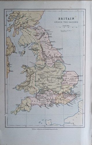 1877 antique map - antique, britain