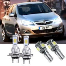 FOR Vauxhall Astra 12-18 - 4X 6000K LED Xenon HID Low / Side Headlight Bulbs Set