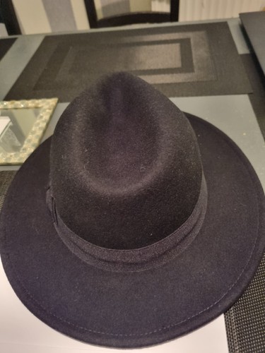 Unisex black felt trilby - unisex,