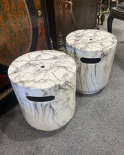 Round White Marble Carrara