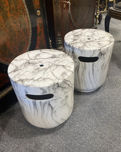 Round white marble - white, carrara