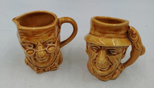 Vintage Lancaster Sandland Miniature Character Toby Jugs Pickwick & Fisherman