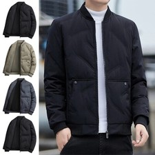 Men's Bomber Outwear Sports Jacket Quilted Coat Top Casual Winter Warm Jackets