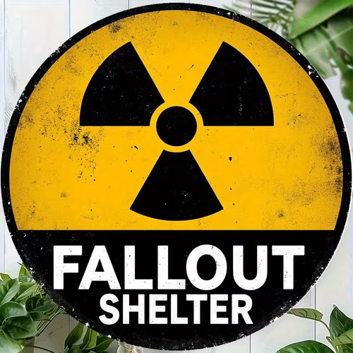 Fallout shelter metal sign - metal,