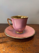 Pink & Gold  Tea Cup And Saucer RGK Czechoslovakia 24k Gold