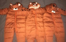 NWT carters TRIPLETS 6-9 M tiger 3D Ears 3 snow suits prams coats jacket bunting