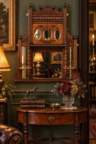 Antique victorian wall mirror - victorian,