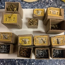  NETTLEFOLDS GKN woodscrews 12 only brass chrome nickel 2 gauge free postage art