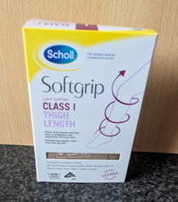 Scholl SoftGrip ~ Class 1 Thigh Length Light compression stocking hosiery x 2
