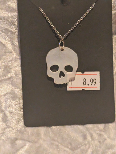 Silver tone skull charm - tone,