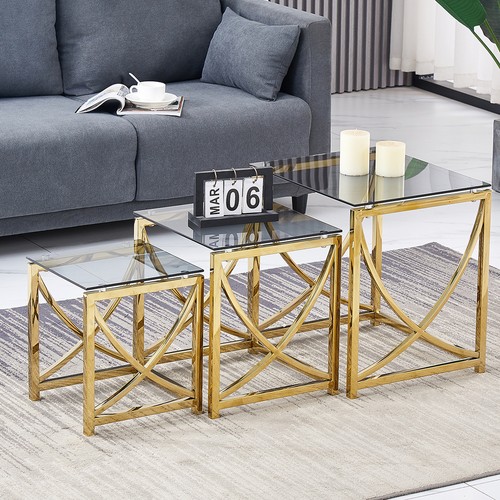 Set glass coffee table - set,