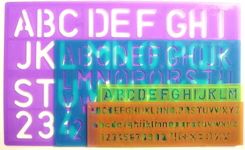 Lettering stencil set letters - lettering,