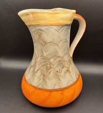Myott & Sons Hand Painted Pitcher Vintage Art Deco Pinch Neck 18cm Jug