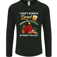 Camping Funny Alcohol Beer Camper Mens Long Sleeve T-Shirt