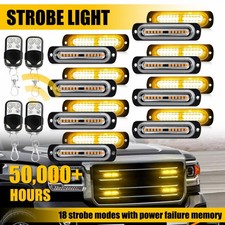 4x 12V 24V 12 LED Amber Strobe