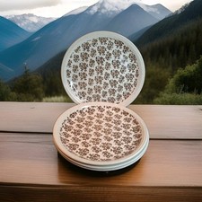 Vintage Retro Biltons Set Of 4 Beige & Brown Dining Dinner Plates