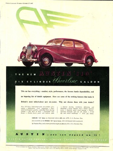 Original 1947 advert austin - 1947,
