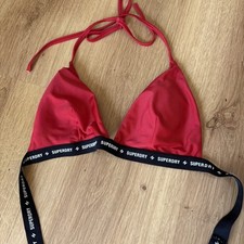 Superdry Ladies Red Black Triangle Bikini Top Medium