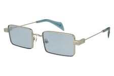John Richmond Rectangular Vintage Blue Lens Sunglasses Men Women
